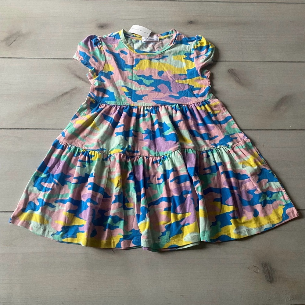 NWT Rockets Of Awesome Vibrant Camouflage Pattern Pull On Kids Dress